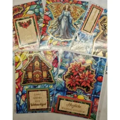 5er Set handgefertigte Weihnachtskarten 12,7 x 17,7 cm mit Umschlägen – verschiedene Motive