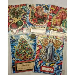 5er Set handgefertigte Weihnachtskarten 12,7 x 17,7 cm mit Umschlägen – verschiedene Motive