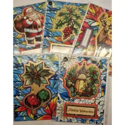 5er Set handgefertigte Weihnachtskarten 12,7 x 17,7 cm mit Umschlägen – verschiedene Motive