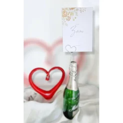 2er Set Herz Kartenhalter für Menükarte oder Tischnummer, Farbauswahl