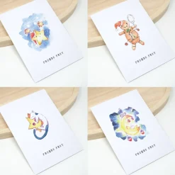 4er Set Kleiner Stern Weihnachtskarten | Karte mit Briefumschlag | Aquarell