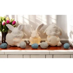 3er Set LED Teelichthalter Osterhase aus PLA | Nachhaltige Osterdeko | 3D-Druck Hasen | Frühlingsdeko Geschenk