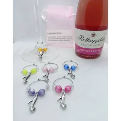 6er Set Markierungsringe für Stielgläser, 