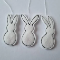 3er Set MINI-OSTERHASEN aus Filz zum Aufhängen - von he-ART by helen hesse