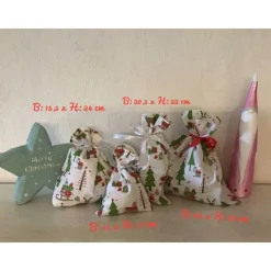 4er Set Nikolausbeutel Weihnachtsbeutel  Geschenksäckchen Unikat - Weihnachtsbäume