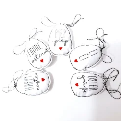 5-er Set Ostereier aus Stoff zum aufhängen