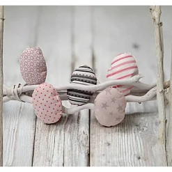 5er Set Ostereier aus Stoff zum aufhängen