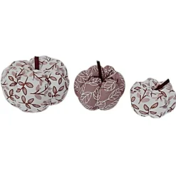 3-er Set Stoffkürbisse, herbstliche Deko-Kürbisse