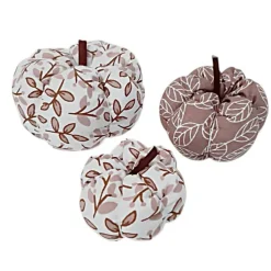 3-er Set Stoffkürbisse, herbstliche Deko-Kürbisse