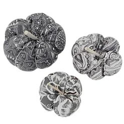 3-er Set Stoffkürbisse, herbstliche Deko-Kürbisse