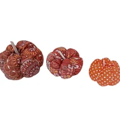 3-er Set Stoffkürbisse, herbstliche Deko-Kürbisse orange