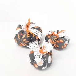 3-er Set Stoffkürbisse, herbstliche Deko-Kürbisse