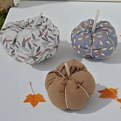 3-er Set Stoffkürbisse, herbstliche Deko-Kürbisse