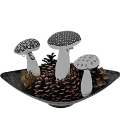 3-er Set Stoffpilze, herbstliche Deko-Pilze