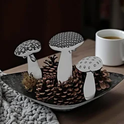 3-er Set Stoffpilze, herbstliche Deko-Pilze