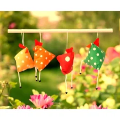 4er Set "Verrückte Hühner", genähte Osterhühner zum Aufhängen