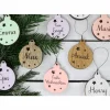 6er SET Vintage WEIHNACHTSKUGELN aus Altholz mit Name PERSONALISIERT Weihnachtsbaum Geschenkanhänger Holz Weihnachten Christbaumkugel Stern