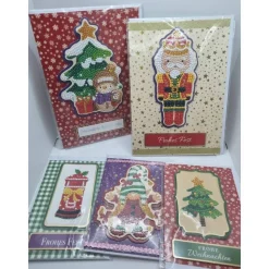 5er Set Weihnachts Grußkarten Diamond Painting – 2x A5 & 3x A6 handgefertigt mit Umschlägen