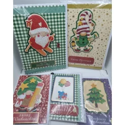 5er Set Weihnachts Grußkarten Diamond Painting – 2x A5 & 3x A6 handgefertigt mit Umschlägen