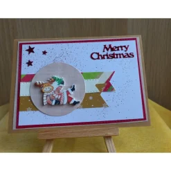 4er Set. Weihnachtskarte,Elch,