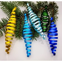 5er Set Zapfen Blau- und Grüntöne, Christbaumschmuck