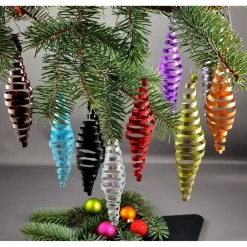 5er Set Zapfen Blau- und Grüntöne, Christbaumschmuck