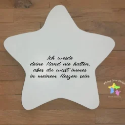 Erinnerung an ein Sternenkind, Geschenk für Sterneneltern, individuelle gestaltetes Trauergeschenk, weißer Stern Stern