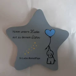 Erinnerung an ein Sternenkind, Geschenk für Sterneneltern, Kindergrab, Stern als Grabdeko oder Grabschmuck, Tod,Trauer