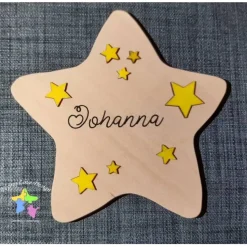 Erinnerung an ein Sternenkind, Geschenk für Sterneneltern, individuelle gestaltetes Trauergeschenk, Stern aus Holz