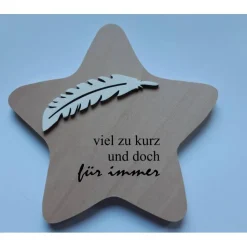 Erinnerung an ein Sternenkind, Geschenk für Sterneneltern, individuelle gestaltetes Trauergeschenk, Naturholz Stern