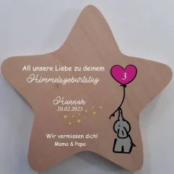 Erinnerung an ein Sternenkind, Geschenk für Sterneneltern, Kindergrab, Stern als Grabdeko oder Grabschmuck, Tod,Trauer