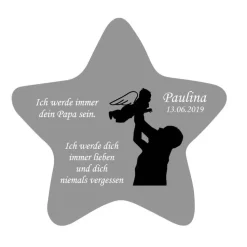 Erinnerung an ein Sternenkind, Geschenk für Sternenpapa, Kindergrab, Stern als Grabdeko oder Grabschmuck, Tod,Trauer