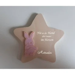 Erinnerung an ein Sternenkind, Geschenk für Sterneneltern, individuelle gestaltetes Trauergeschenk, Naturholz Stern