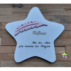 Erinnerung an ein Sternenkind, Geschenk für Sterneneltern, individuelle gestaltetes Trauergeschenk, weißer Stern Stern