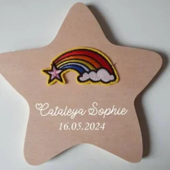 Erinnerung an Sternenkind | Regenbogen | personalisierter Holzstern
