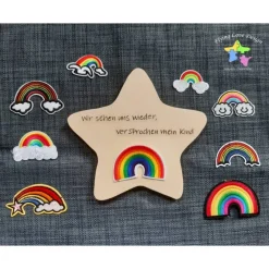 Erinnerung an Sternenkind, Verstorbene, Geschenk für Angehörige, individuelle gestaltetes Trauergeschenk, Stern Holz