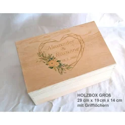 Erinnerungsbox aus Holz Hochzeit Geometric Heart