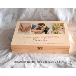 Erinnerungsbox Familie Fotos aus Holz