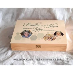 Erinnerungsbox Familie Freunde Fotos aus Holz