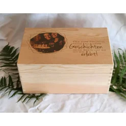 Erinnerungsbox Familie Freunde Fotos aus Holz