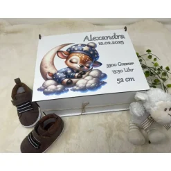 Erinnerungsbox für Baby, Erinnerungskiste, personalisierte Erinnerungskiste, Baby Geschenk personalisiert Rehkitz