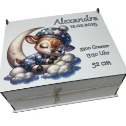 Erinnerungsbox für Baby, Erinnerungskiste, personalisierte Erinnerungskiste, Baby Geschenk personalisiert Rehkitz