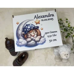 Erinnerungsbox für Baby, Erinnerungskiste, personalisierte Erinnerungskiste, Baby Geschenk personalisiert Löwe