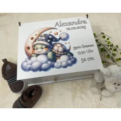 Erinnerungsbox für Baby, Erinnerungskiste, personalisierte Erinnerungskiste, Baby Geschenk Schildkröte Mond