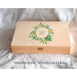 Erinnerungsbox Greenery Hochzeit Familie Freunde Farn aus Holz