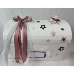Erinnerungsbox Truhe STERNENKIND altrosa-hellgrau