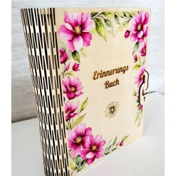 Erinnerungsbuch graviert & bedruckt – Persönliches Geschenk aus Birkensperrholz