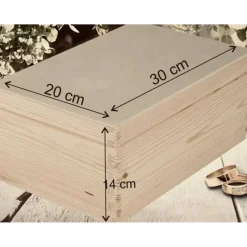 Erinnerungskiste Hochzeit Personalisiert - Hochzeitsgeschenk - Erinnerungskiste -Holzkiste -Holzbox-Blumenkranz