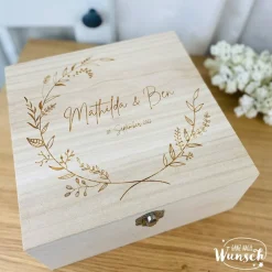 Erinnerungskiste zur Hochzeit | Personalisierte Erinnerungsbox | Holzkiste mit Gravur | Geschenk zur Hochzeit | Erinneru