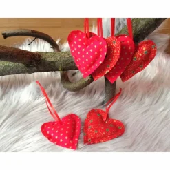 6er-Set Dekoherz Geschenkanhänger rot gold grün